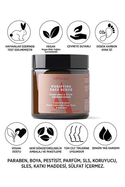 Alfheim Purifying Face Scrub / Purifying Face Scrub / Cell Renewal / Anti-Acne / 100 ml