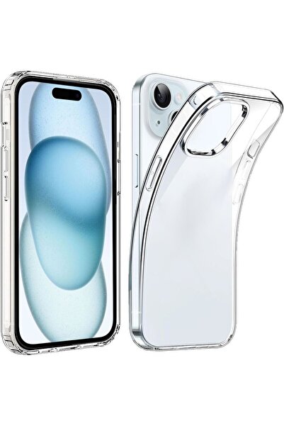 UCHOICE iPhone 15 Uyumlu Şeffaf Silikon Kılıf Darbelere Dayanıklı Kamera Yüks...