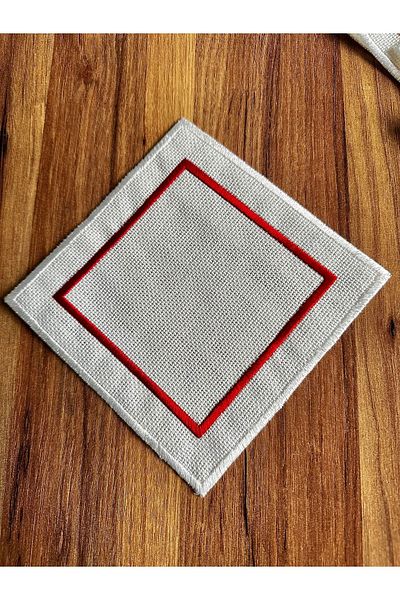 NURHAN HOME COLLECTION 6 Colorful Embroidered Square Cocktail Presentation Napkins