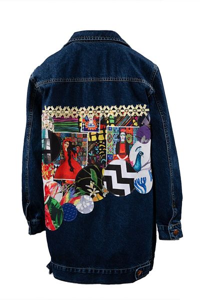 poupee Jachetă de blugi cu design cu petice albastru - Jachetă de blugi pentru femei