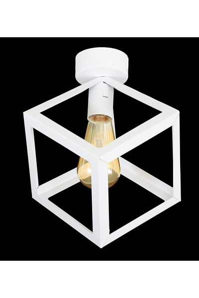 Lambadar Rustic Retro Model Geometric Plafonier Metal Cube Chandelier