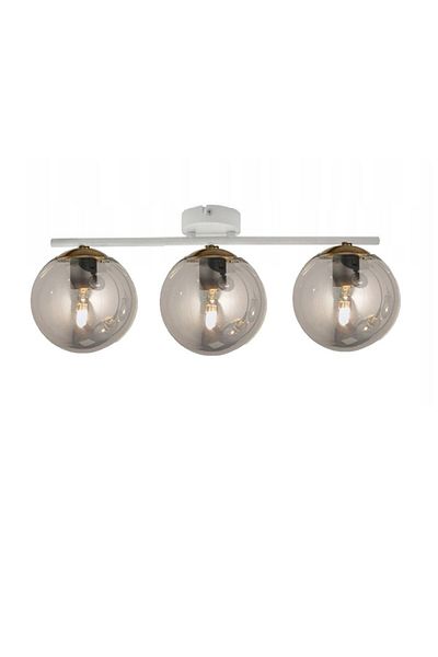 Lambadar White Triple Modern Smoked Glass Plafonier Chandelier