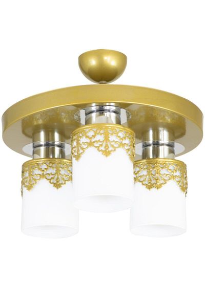 Lambadar Triple Modern Sports Model Round Tray Antique Crown Chandelier