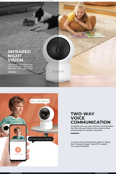 Havit Ipc30 Smart 360° 2k Gece Görüşlü Ip Kamera ( Türkiye Garantili) Wifi Kablosuz Ev Kamerası