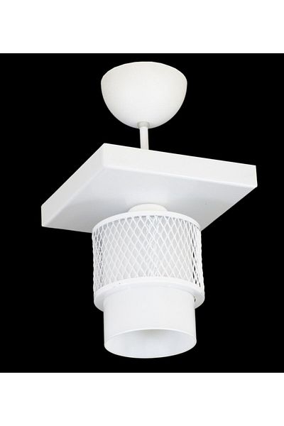 Lambadar Single White Glass Cage Model Modern Plafonier Chandelier