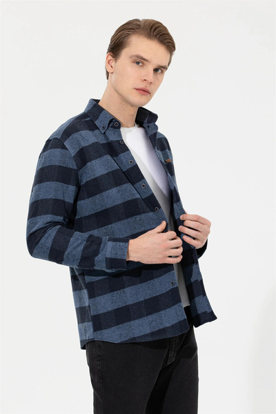 U.S. Polo Assn. Erkek Lacivert Uzun Kollu Gömlek U.S. POLO ASSN.