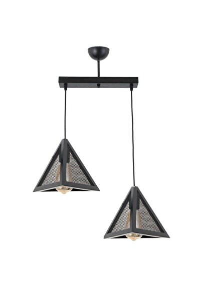 Lambadar Petek Yeni Tarz Rustik Model Üçgen Ikili Sarkıt Avize