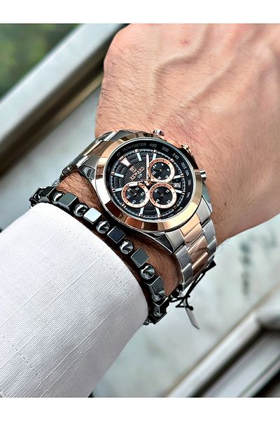 Reward Men's Silver Colored Steel Band Wrist Watch - 2 Years Warranty + Bracelet Gift