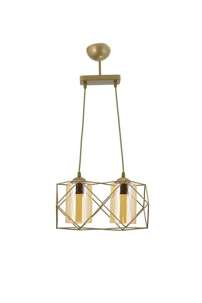 Lambadar Modern Sports Square Geometric Triple Antique Balcam Metal Pendant Lamp Chandelier