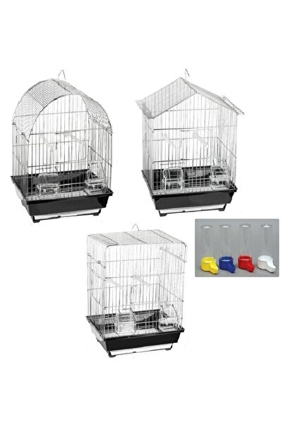 Mavi Kaktüs Çift Kapılı Orta Boy Hediyeli Muhabbet Kuşu Kafesi 2 Ad Yemlik, 2 Ad Tünek, 1 Ad Suluk