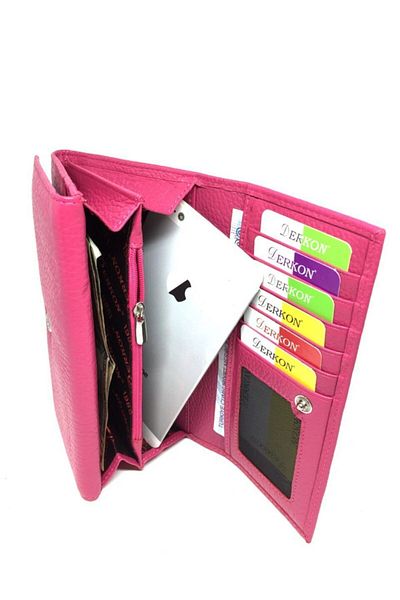 DERKON Genuine Leather Double Cover Useful Women's Wallet
