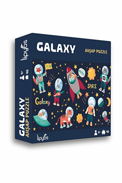 LİPYOS Uzayda ben ve dostlarım 40 Parça Mini Ahşap Puzzle