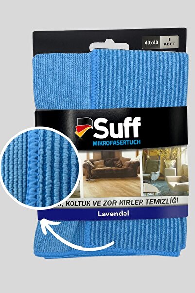 Suff Lavanta Orta Hassas Yüzey Mavi Çizgili Tırtıklı Bez/sihirli Bez/halı-koltuk Mikrofiber Bez(40x40cm)