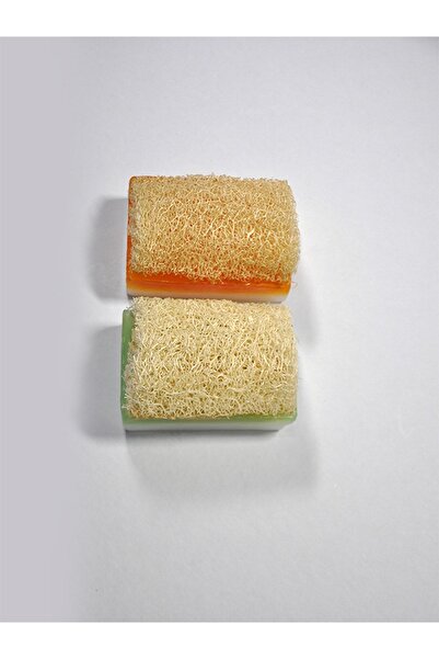 Aytan Home 100% صابون حليب الماعز المصنوع يدويًا من ألياف اليقطين الطبيعية والعسل ومجموعة من 2