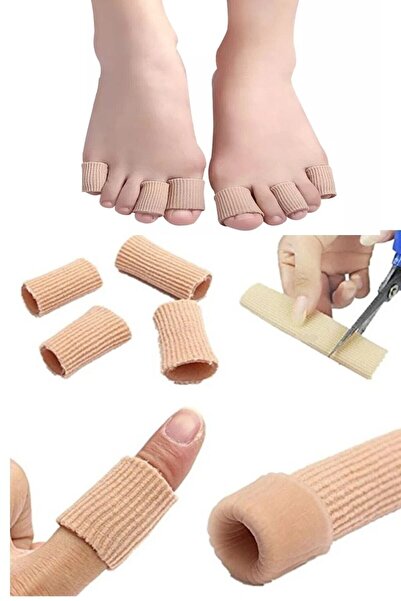 OptaPro 7,cm El Ayak Parmak Koruyucu Teo Kumaş Kaplı Jel Silikon Tüp Tırnak Batması Kemik Nasır Koruyucu