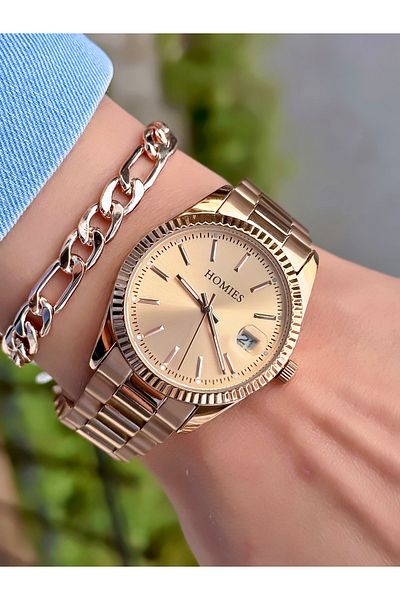 Homies New Season Women's Wristwatch - Steel Cord, Waterproof, Jewelled Model