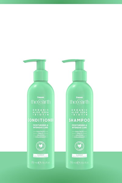Tresan The Earth Organic Aloe Vera Biotin Şampuan 250 ml Saç Kremi 250ml