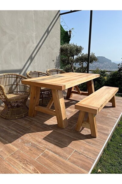 Latanwood Lora Kütük Bahçe Masası Ve Bench