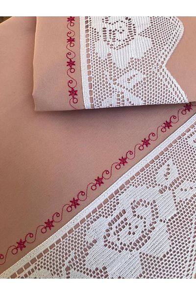 Çeyiz Bahçesi Rose Lace Piccolo 2 Piece Pillow Case Powder