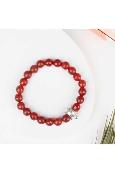 Mitr Facet Red Agate Natural Stone Bracelet