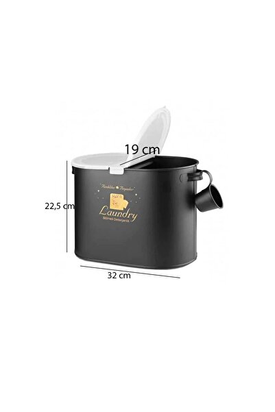 EVSTYLE Metal Bölmeli Deterjan Kutusu Plastik Kapak 12 LT