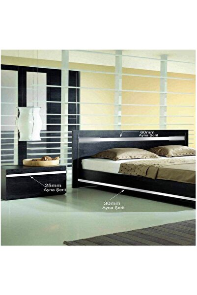 EYM 20 Mm X 2800 Mm Gümüş Yapışkanlı Sibu Aynalı Pleksi Şerit Dekoratif Mobilya Dolap Süsü