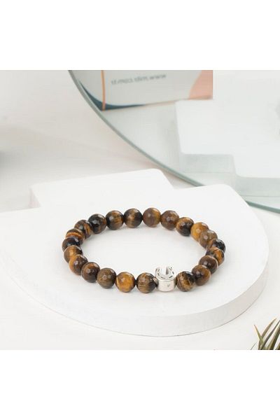 Mitr Facet Tiger Eye Natural Stone Bracelet