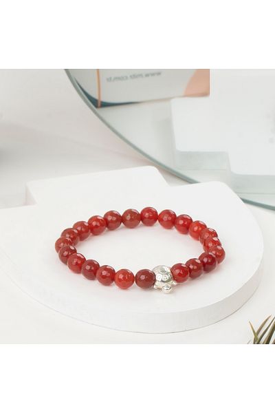 Mitr Facet Red Agate Natural Stone Bracelet