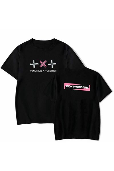 Korefanzin Tricou Txt Fight Or Escape Unisex Negru