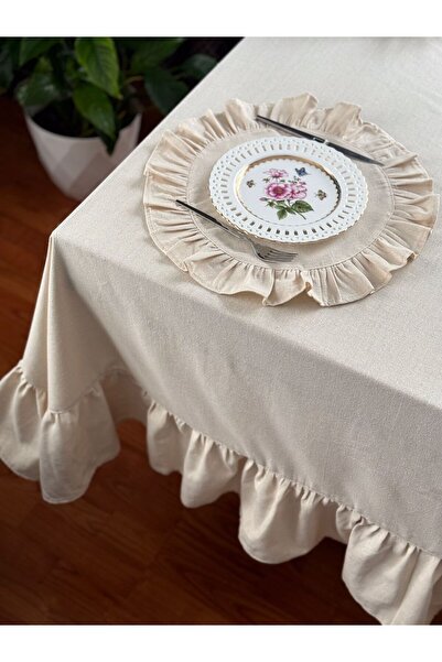 Diseno Fırfırlı Vintage Masa Örtüsü
