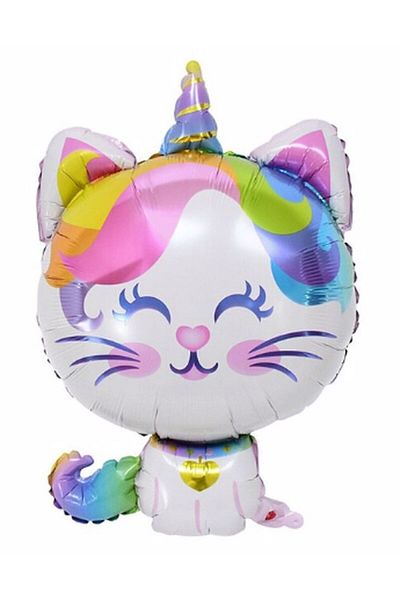 Parti Station Unicorn Cat 2 Year Old Balloon Set Colorful Number Balloon Foil Set Concept Birthday Set Age Balloon