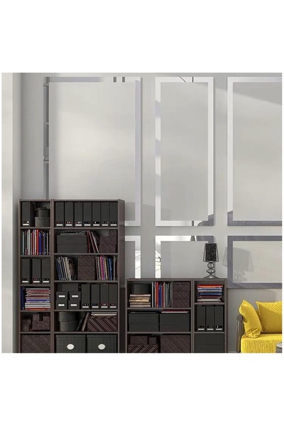 EYM Dekoratif Yapışkanlı Aynalı Pleksi Şerit Süs Gümüş 40 Mm X 2800 Mm Mobilya Dolap Süsü