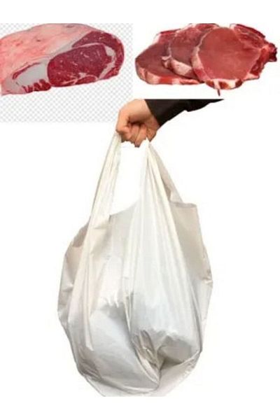 Ceylin Goods Carrying Bag White Thick Leakproof Bag Durable 45x75 Sturdy Meat Bag with Holder 5 Pcs