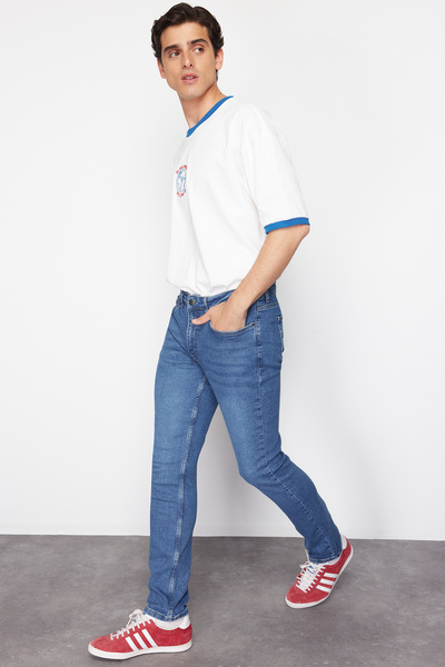 Trendyol Collection Mavi Супер вузькі джинси з еластичної тканини Джинсові штани TMNSS24JE00025