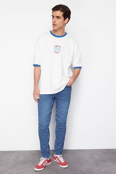 Trendyol Collection Μπλε Super Skinny Stretchy Υφασμάτινο Τζιν Τζιν παντελόνι TMNSS24JE00025