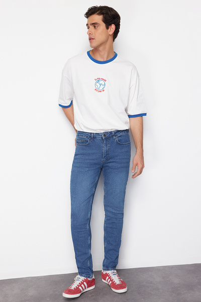 Trendyol Collection Mavi Супер вузькі джинси з еластичної тканини Джинсові штани TMNSS24JE00025