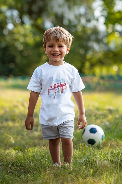 TRENDYOLKIDS Weißes, weiß gemustertes Baumwoll-Strick-T-Shirt für Jungen TKDSS24TS00031