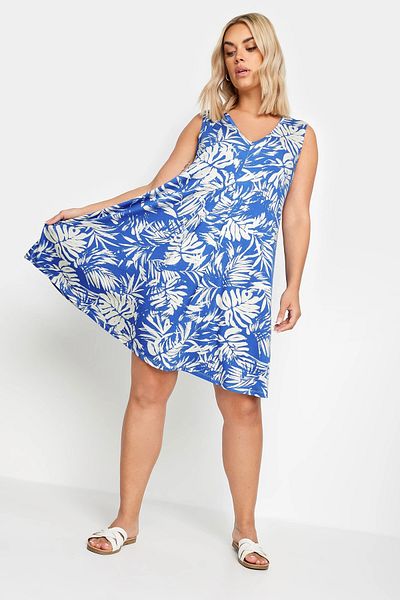 Stil Diva Rochie scurtă cu decolteu în V, cu mâneci zero, cu imprimeu 303193