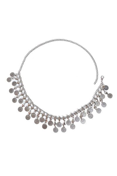 Sun Pieces Orients Ethnic Silver Chain Belt, Body Accessory, Festival Belt