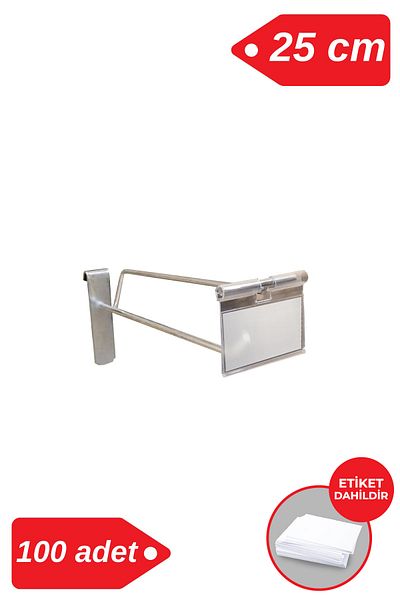 Manken İstanbul 25 Cm Galvanized Labeled - 100 Pieces Wire Board Hook Shelf Hanger