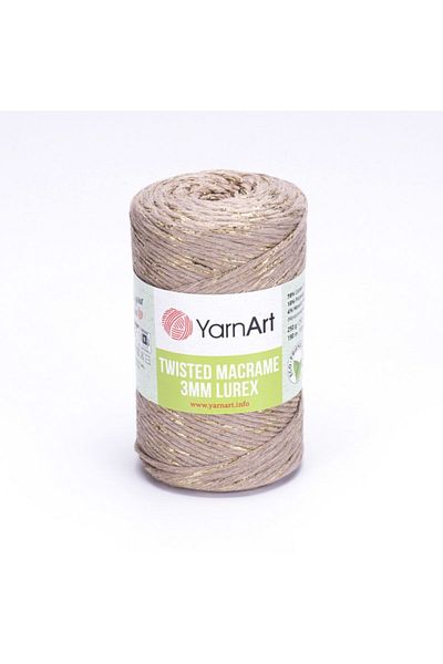 Yarnart Twisted Macrame 3 Mm Lurex - Μακραμέ Χειροποίητο Πλεκτό Νήμα Milky Brown-768