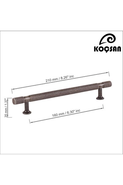 KOÇSAN Firuze Argintiu Antic 160 Mm Mâner Mobilier Bucătărie Country de Lux Dulap Mâner Sertar