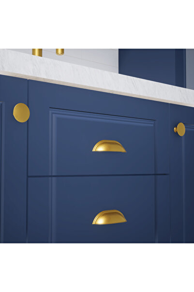 KOÇSAN Mâner Midye Aur Mat 128 Mm Mobilier Bucătărie Country de Lux Mâner Sertar Dulap