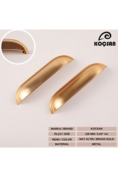 KOÇSAN Mâner Midye Aur Mat 128 Mm Mobilier Bucătărie Country de Lux Mâner Sertar Dulap