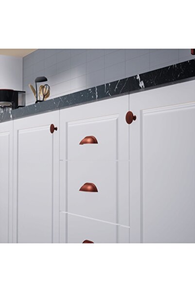 KOÇSAN Mâner Midye Antic Cupru 160 Mm Mobilier Bucătărie Country De Lux Mâner Sertar Dulap