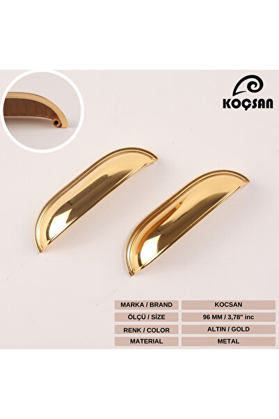 KOÇSAN Midye Altın 96 Mm Kulp Lüks Country Mutfak Mobilya Dolap Çekmece Kulpu