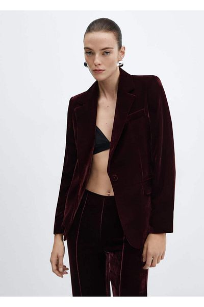MANGO Woman Sacou blazer din catifea