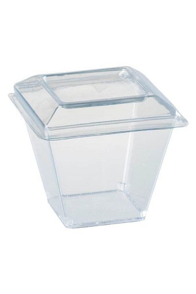 KURTSAN AMBALAJ 120cc Capacity Crystal Mica Plastic Cubic - 10-Piece Bowl