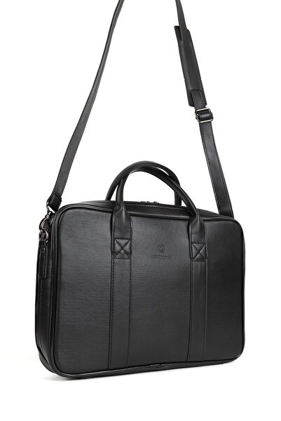 Sevinç Çanta Черен кожен органайзер за Macbook - куфарче за лаптоп 13" и 14"