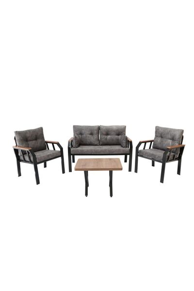 Tu Tienda Nergiz 2 1 1 Sehpa Bahçe Balkon Mutfak Mobilyası,gri